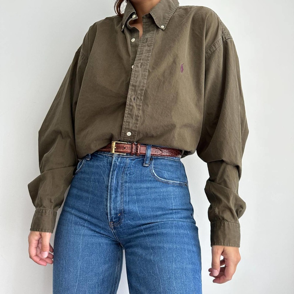 Vintage Ralph Lauren Cotton Button Down Shirt - Picture 3 of 8